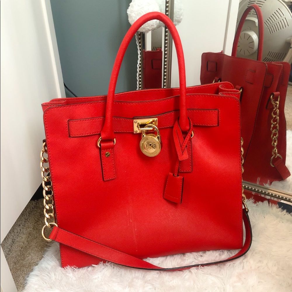 Cherry red Michael Kors tote